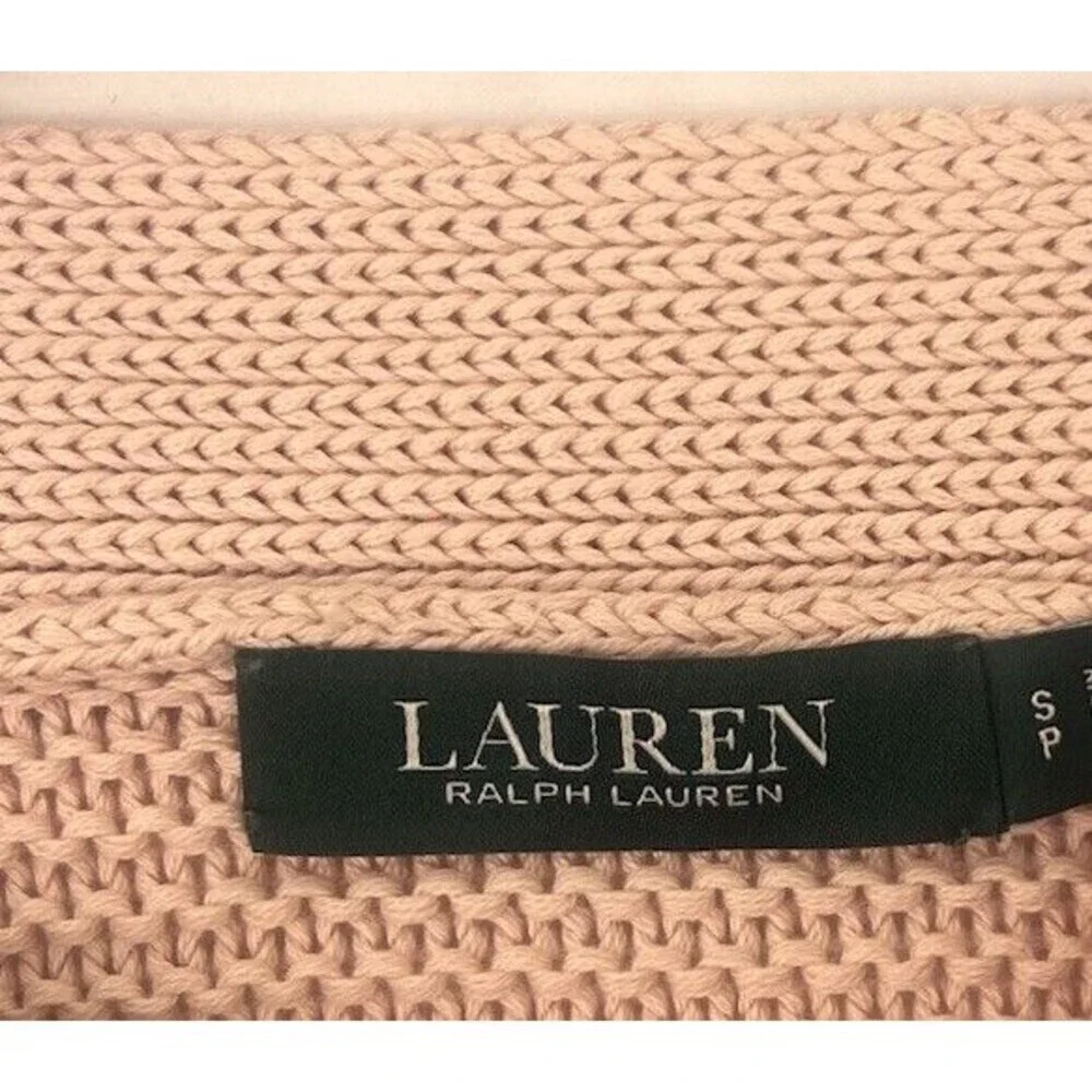 Lauren Ralph Lauren Pink Knit Sweater Pullover Small Thick Preppy Coquette